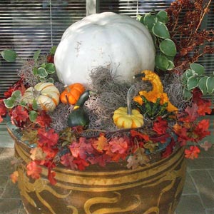 White pumpkin arrangement