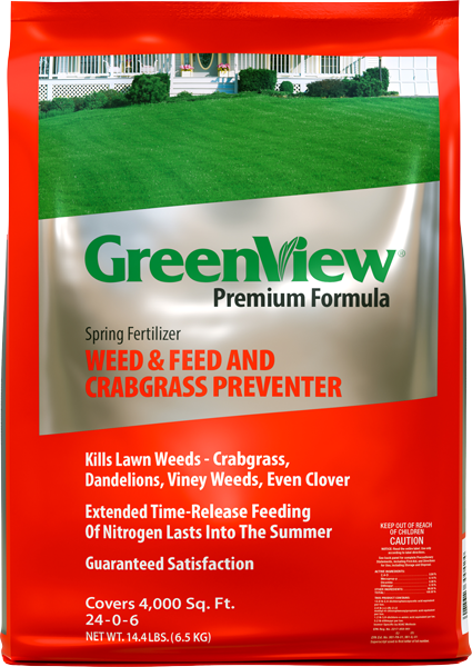 GreenView Premium Formula Spring Fertilizer  Weed & Feed and Crabgrass Preventer