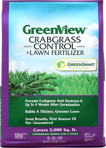 GreenView Crabgrass Control + Lawn Fertilizer  with GreenSmart