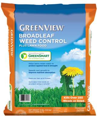GreenView Broadleaf Weed Control plus Lawn Food with GreenSmart