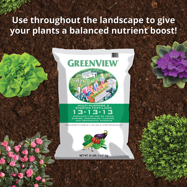 Use GreenView Multi-Purpose Fertilizer throughout the landscape to give your plants a balanced nutrient boost.